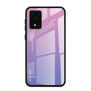 huismerk For Galaxy S20 Gradient Color Glass Case(Light Purple)