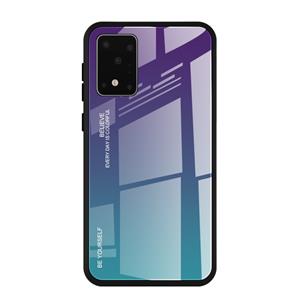 huismerk For Galaxy S20 Gradient Color Glass Case(Purple)