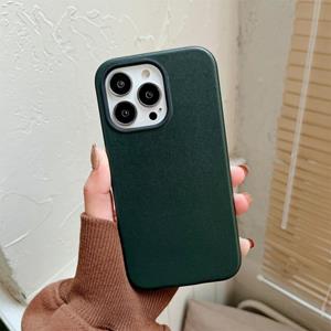 huismerk Effen kleur lederen telefooncase voor iphone 13