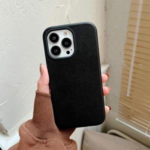 huismerk Effen kleur lederen telefooncase voor iphone 13