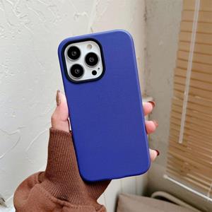 huismerk Effen kleur lederen telefoonhoesje voor iphone 13 pro