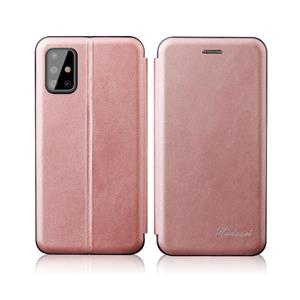 huismerk Voor Samsung Galaxy S21 Ultra 5G ntegrated elektriciteit persen retro textuur magnetische TPU + PU lederen hoesje met kaartsleuf en houder (roségoud)