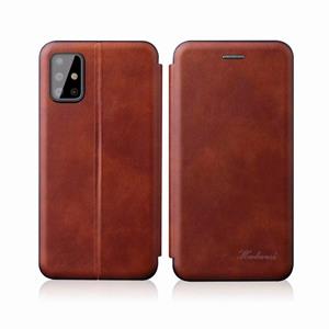 huismerk Voor Samsung Galaxy S21 Ultra 5G ntegrated elektriciteit persen retro textuur magnetische TPU + PU lederen hoesje met kaartsleuf en houder (bruin)