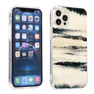 huismerk Sands Marble Double-sided IMD Pattern TPU + Acrylic Case For iPhone 13 mini(Black Gold)