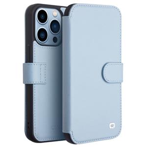 Qialino magnetische gesp Telefoon lederen tas met kaartsleuf voor iphone 13 pro (Sierra Blue)