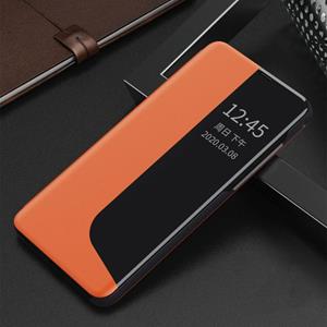 Huismerk Voor Huawei Mate 20 Side Display Schokbestendige horizontale flip lederen behuizing met Holder & Call Answering Function & Sleep / Wake-up(Orange)