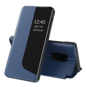 Huismerk Voor Huawei Mate 20 Side Display Schokbestendige horizontale flip lederen behuizing met Holder & Call Answering Function & Sleep / Wake-up (Donkerblau