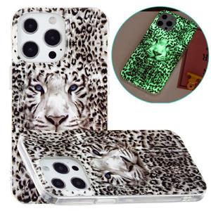 huismerk Luminous TPU Zachte beschermhoes voor iPhone 13 Pro (Leopard Tiger)