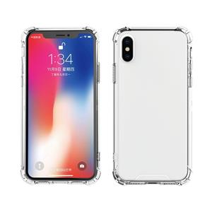 huismerk Schokbestendig TPU-frame + Acrylic Back Panel Beschermhoes voor iPhone X / XS (White)