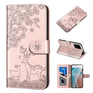 huismerk Voor Samsung Galaxy S20 Ultra Sika Deer Embossing Patroon Horizontale Flip PU Lederen Case met Houder & Card Slot & Portemonnee & Fotolijst (ROSE GOUD