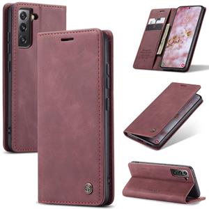 Voor Samsung Galaxy S22 Caseme 013 Multifunctionele Horizontale Flip Leren Telefoonhoes (Wijnrood)