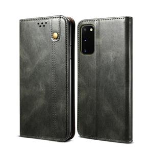 huismerk Voor Samsung Galaxy S20 / S20 FE Simple Wax Crazy Horse Texture Horizontale Flip Lederen case met kaartslots & portemonnee (donkergroen)