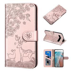 huismerk Voor Samsung Galaxy S10 Plus Sika Deer Embossing Patroon Horizontale Flip PU Lederen Case met Houder & Card Slot & Portemonnee & Fotolijst (Rose Gold)