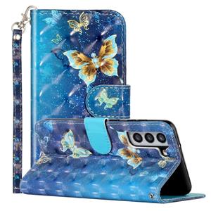 huismerk Voor Samsung Galaxy S22 5G 3D Patroon Horizontale Flip PU Lederen Telefoonhoes (Rankine Butterfly)