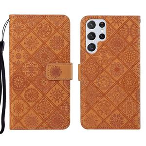 huismerk Voor Samsung Galaxy S22 Ultra 5G Ethnic Style Lederen telefoonhoesje met etnische stijl