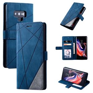 huismerk Voor Samsung Galaxy Note9 Skin Feel Splicing Horizontal Flip Leather Case met Holder & Card Slots & Wallet & Photo Frame(Blauw)