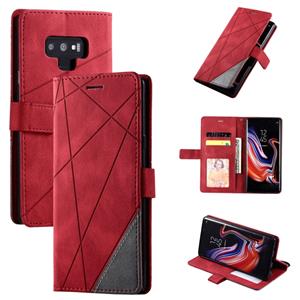 huismerk Voor Samsung Galaxy Note9 Skin Feel Splicing Horizontal Flip Leather Case met Holder & Card Slots & Wallet & Photo Frame(Red)