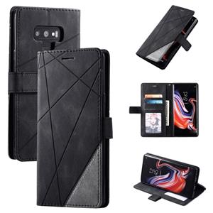 huismerk Voor Samsung Galaxy Note9 Skin Feel Splicing Horizontal Flip Leather Case met Holder & Card Slots & Wallet & Photo Frame(Zwart)