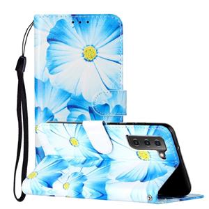 huismerk Voor Samsung Galaxy S22 5G Gekleurde Tekening Marmeren Patroon PU Lederen Telefoonhoes (Orchidee)