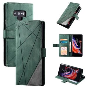 huismerk Voor Samsung Galaxy Note9 Skin Feel Splicing Horizontal Flip Leather Case met Holder & Card Slots & Wallet & Photo Frame(Groen)