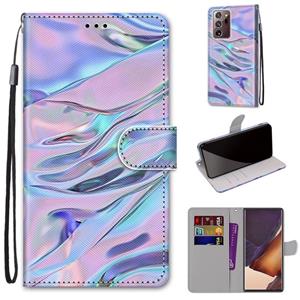 huismerk Voor Samsung Galaxy Note20 Ultra Gekleurde tekening Kruistextuur Horizontale Flip PU Lederen case met Holder & Card Slots & Wallet & Lanyard (Fluoresc