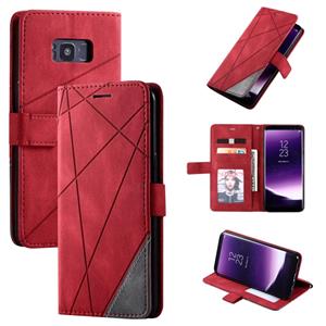 huismerk Voor Samsung Galaxy S8 Plus Skin Feel Splicing Horizontal Flip Leather Case met Holder & Card Slots & Wallet & Photo Frame(Red)