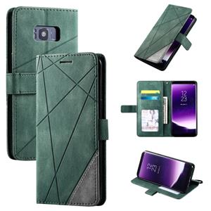 huismerk Voor Samsung Galaxy S8 Plus Skin Feel Splicing Horizontal Flip Leather Case met Holder & Card Slots & Wallet & Photo Frame(Groen)