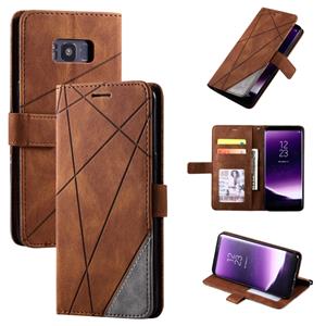 huismerk Voor Samsung Galaxy S8 Plus Skin Feel Splicing Horizontal Flip Leather Case met Holder & Card Slots & Wallet & Photo Frame(Brown)