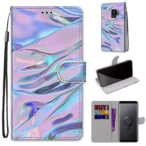 huismerk Voor Samsung Galaxy S9 Coloured Drawing Cross Texture Horizontale Flip PU Lederen case met Holder & Card Slots & Wallet & Lanyard (Fluorescerend water