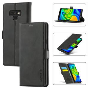 lc.imeeke Voor Samsung Galaxy Note9 LC.IMEEK Sterk magnetisme Ultradun horizontaal flip schokbestendige matte TPU + PU lederen hoes met Holder & Card Slots & Wa