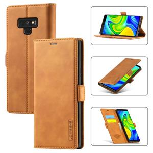 lc.imeeke Voor Samsung Galaxy Note9 LC.IMEEK Sterk magnetisme Ultradun horizontaal flip schokbestendige matte TPU + PU lederen hoes met Holder & Card Slots & Wa