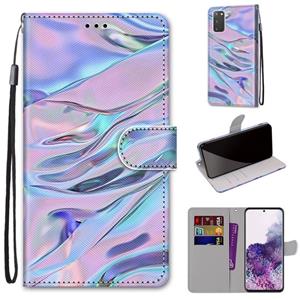 huismerk Voor Samsung Galaxy S20 Coloured Drawing Cross Texture Horizontale Flip PU Lederen case met Holder & Card Slots & Wallet & Lanyard (Fluorescerend wate