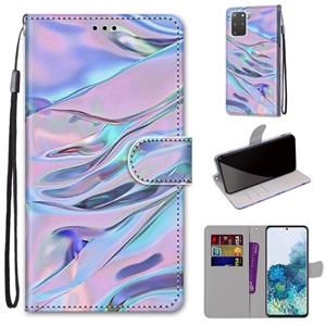 huismerk Voor Samsung Galaxy S20+ Gekleurde tekening kruistextuur horizontale flip pu lederen kast met Holder & Card Slots & Wallet & Lanyard (Fluorescerend wa