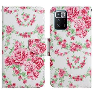 huismerk Voor Xiaomi Redmi Note 10 Pro 5G Patroon Flip Leather Phone Case (Rose Flower)