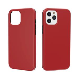 huismerk Voor iPhone 12 Shockproof Terminator Style Solid Color Protective Case (Rood)