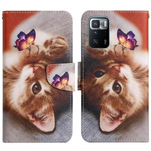 huismerk Voor Xiaomi Redmi Note 10 Pro 5G Patroon Flip Leather Phone Case (Butterfly Cat)