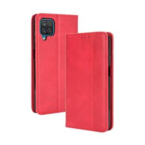 huismerk For Samsung Galaxy M32 Magnetic Buckle Retro Crazy Horse Texture Horizontal Flip Leather Case with Holder & Card Slots & Photo Frame(Red)