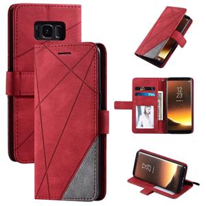 huismerk Voor Samsung Galaxy S8 Skin Feel Splicing Horizontale Flip Lederen case met Holder & Card Slots & Wallet & Photo Frame(Red)