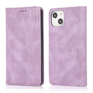 huismerk Sterke Magnetische Crazy Horse Textuur Horizontale Flip Leren Case met Houder & Kaart Slots & Portemonnee voor iPhone 13 Mini (Paars)