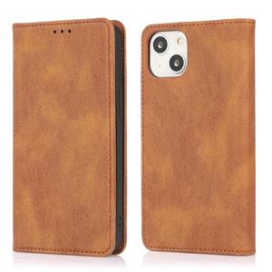 huismerk Sterke Magnetische Crazy Horse Textuur Horizontale Flip Leren Case met Houder & Kaart Slots & Portemonnee voor iPhone 13 Mini (Brown)