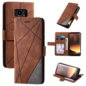 huismerk Voor Samsung Galaxy S8 Skin Feel Splicing Horizontal Flip Leather Case met Holder & Card Slots & Wallet & Photo Frame(Brown)