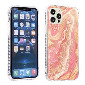 huismerk Sands Marble Double-sided IMD Pattern TPU + Acrylic Case For iPhone 13 Pro Max(Pink)