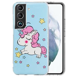 huismerk Voor Samsung Galaxy S22 5G Lichtgevende TPU-beschermende telefooncase (Star Unicorn)