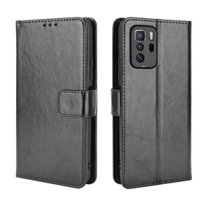 huismerk For Xiaomi Redmi Note 10 Pro 5G/Poco X3 GT Crazy Horse Texture Horizontal Flip Leather Case with Holder & Card Slots & Lanyard(Black)