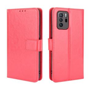 huismerk For Xiaomi Redmi Note 10 Pro 5G/Poco X3 GT Crazy Horse Texture Horizontal Flip Leather Case with Holder & Card Slots & Lanyard(Red)