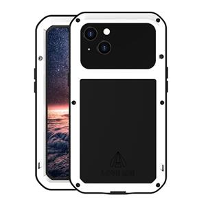 lovemei Love Mei Metal Shockproof Waterdicht Stofdicht Beschermende telefoon Case voor iPhone 13 (White)