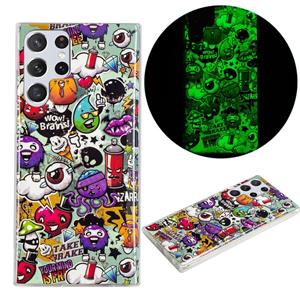 huismerk For Samsung Galaxy S22 Ultra 5G Luminous TPU Protective Phone Case(Graffiti)