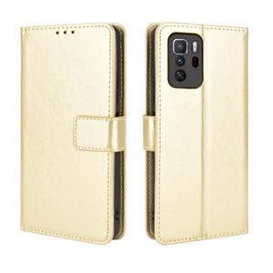 huismerk For Xiaomi Redmi Note 10 Pro 5G/Poco X3 GT Crazy Horse Texture Horizontal Flip Leather Case with Holder & Card Slots & Lanyard(Gold)