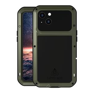 lovemei Love Mei Metal Shockproof Waterdicht Stofdicht Beschermende telefoon Case voor iPhone 13 (Leger Groen)