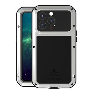 lovemei Love Mei Metal Shockproof Waterdicht Stofdicht Beschermende telefoon Case voor iPhone 13 Pro (Silver)